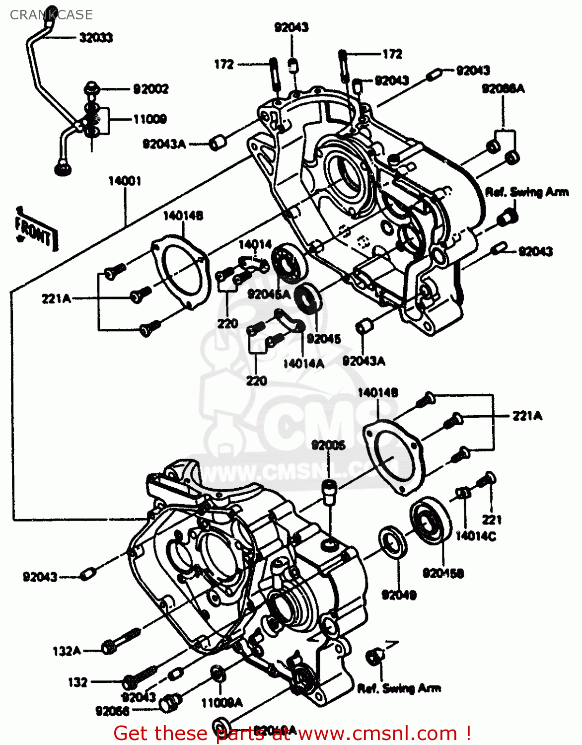 CRANKCASE KL600A1 1984 EUROPE UK FR GR IT SD ST WG