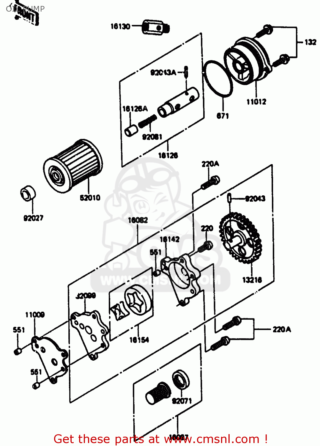 OIL PUMP KL600A1 1984 EUROPE UK FR GR IT SD ST WG