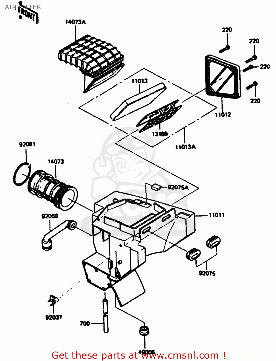 AIR FILTER KL600A1 1984 EUROPE UK FR GR IT SD ST WG