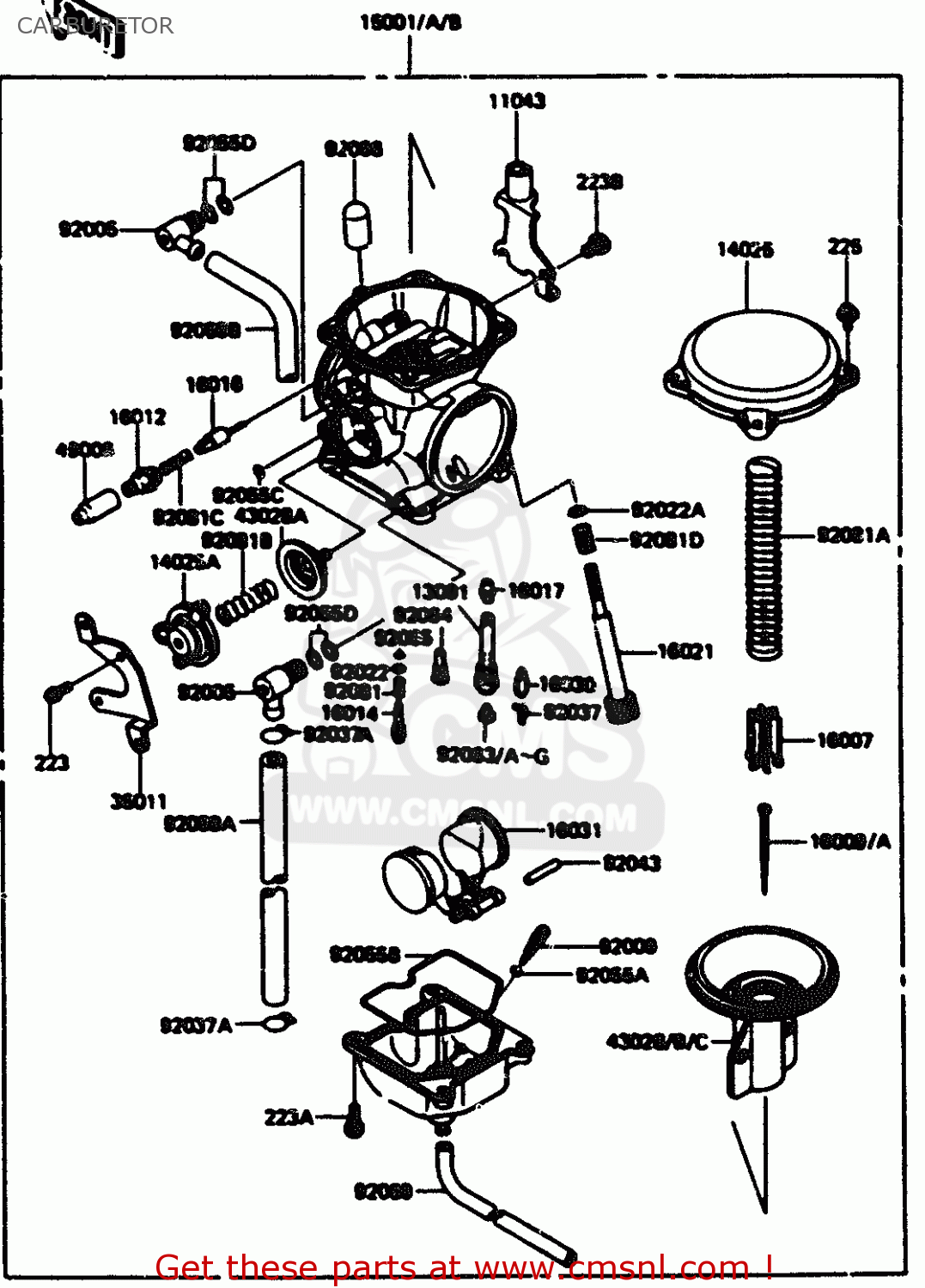 CARBURETOR KL600A1 1984 EUROPE UK FR GR IT SD ST WG