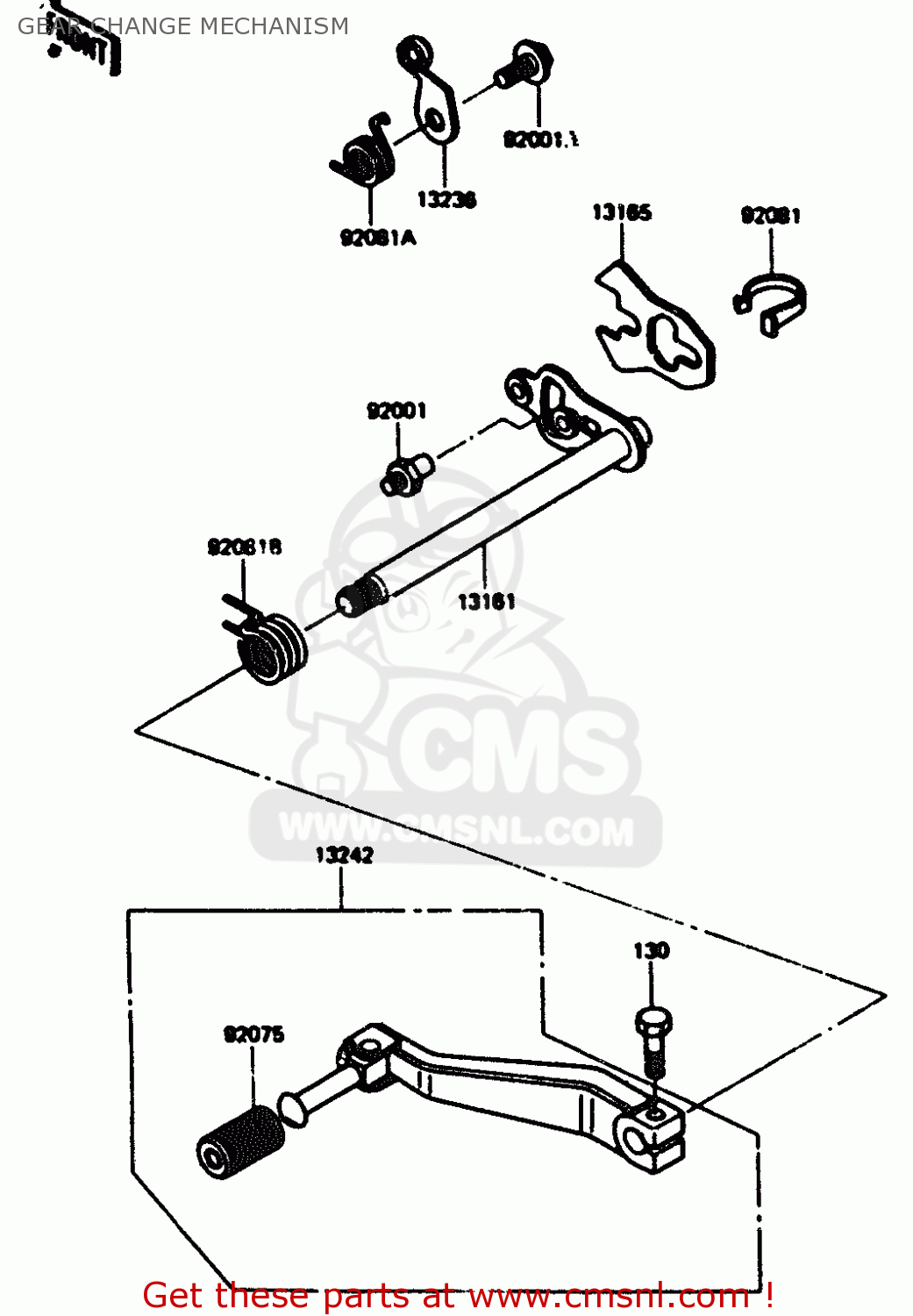 GEAR CHANGE MECHANISM KL600A1 1984 EUROPE UK FR GR IT SD ST WG