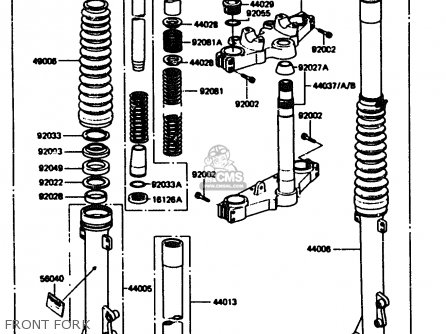 FRONT FORK - KL600A1 1984 EUROPE UK FR GR IT SD ST WG