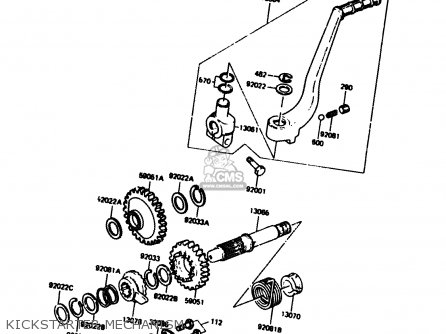 KICKSTARTER MECHANISM - KL600A1 1984 EUROPE UK FR GR IT SD ST WG