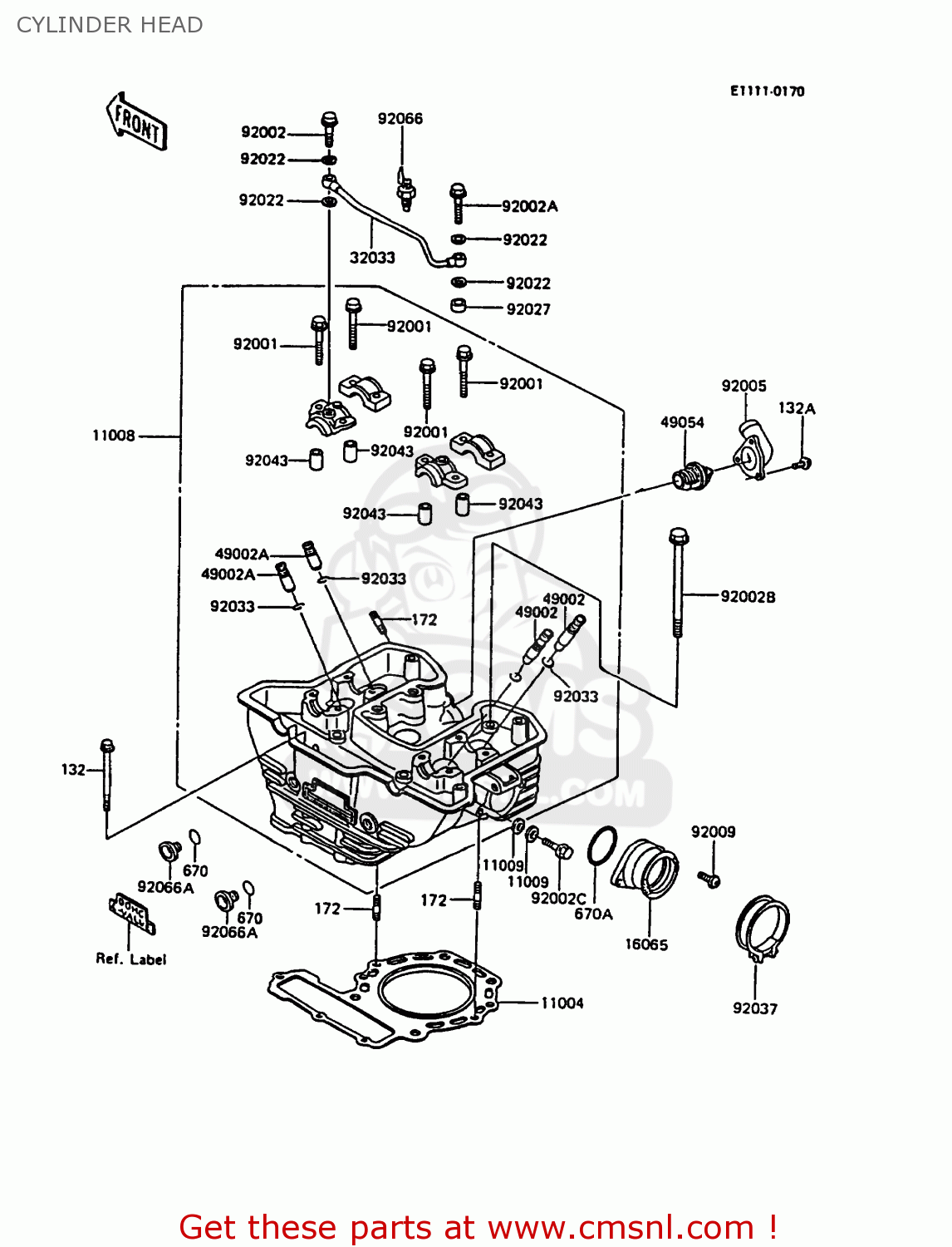 CYLINDER HEAD KL600A3 KLR600 1988 ITALY
