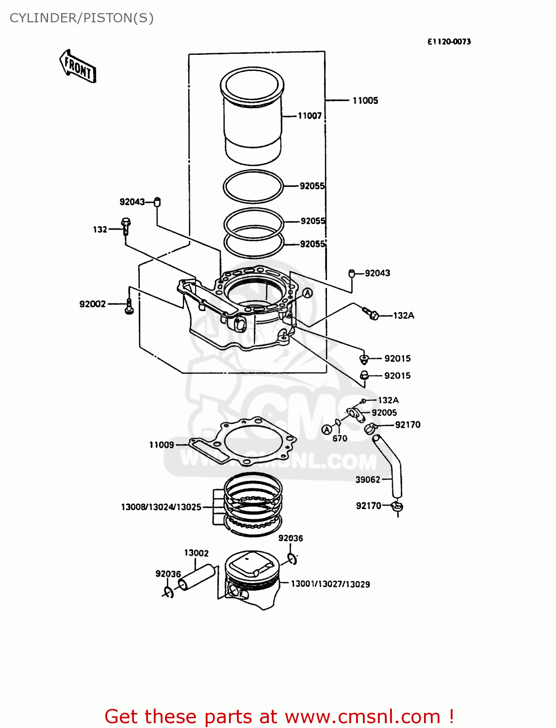 CYLINDER/PISTON(S) KL600A3 KLR600 1988 ITALY