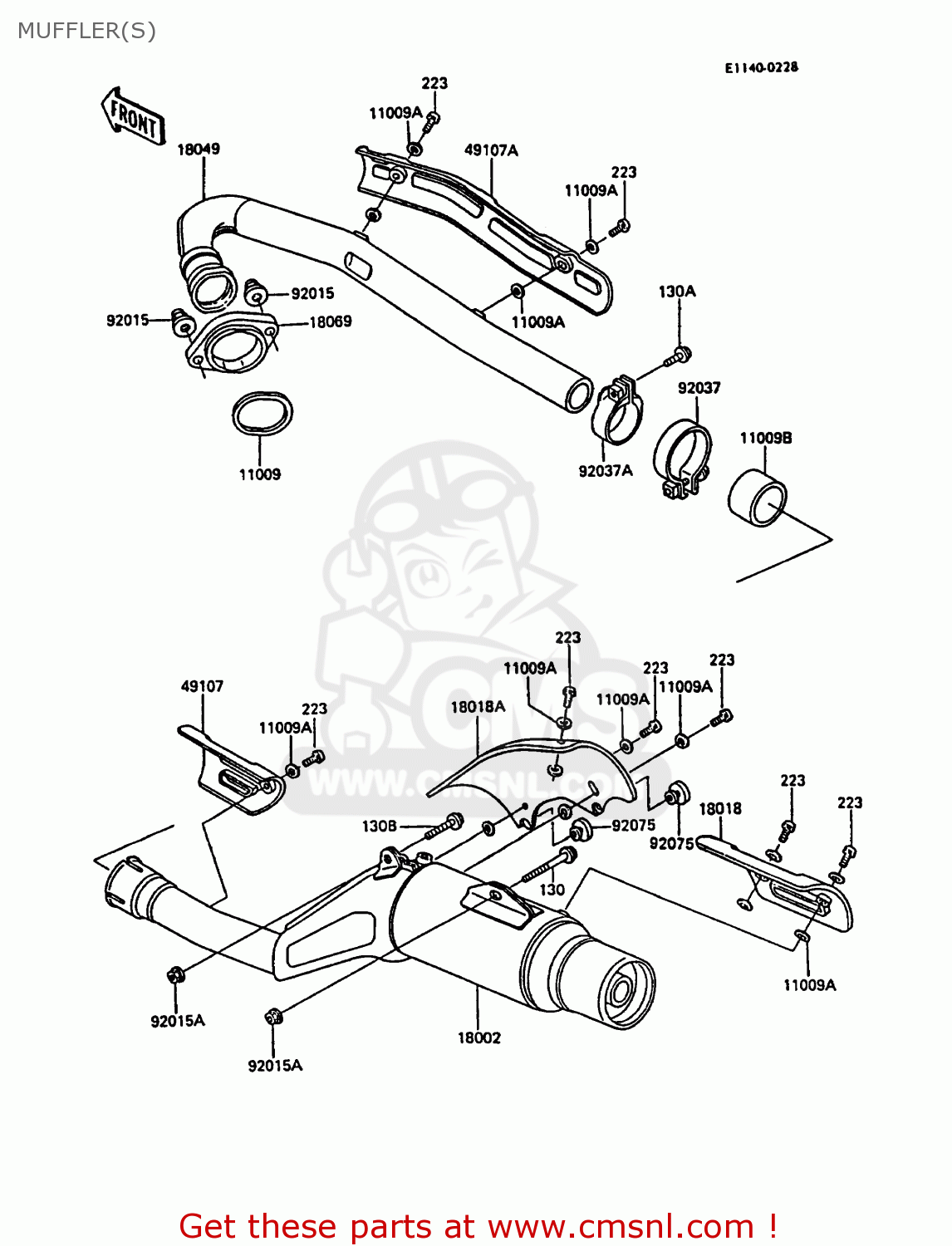 MUFFLER(S) KL600A3 KLR600 1988 ITALY