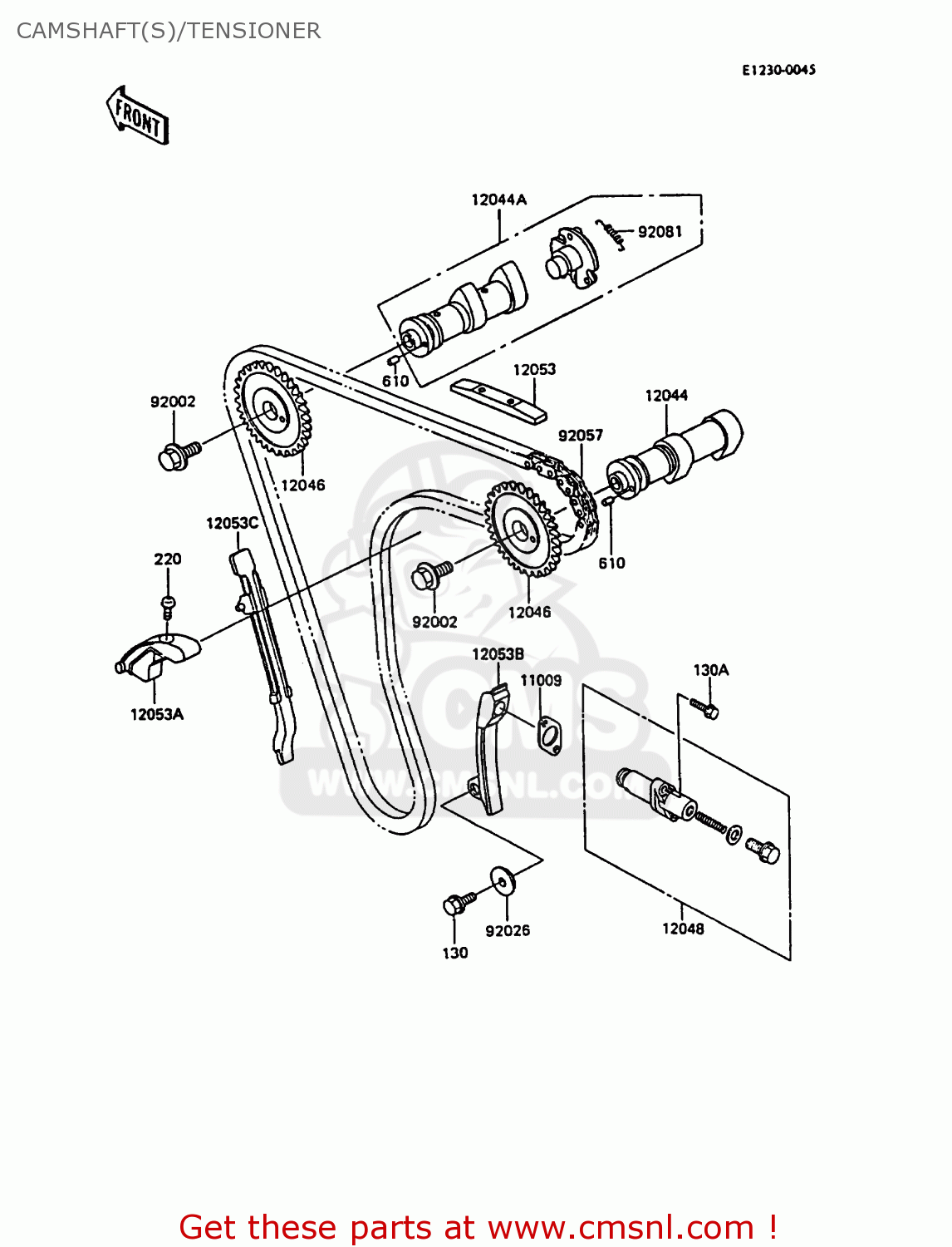 CAMSHAFT(S)/TENSIONER KL600A3 KLR600 1988 ITALY