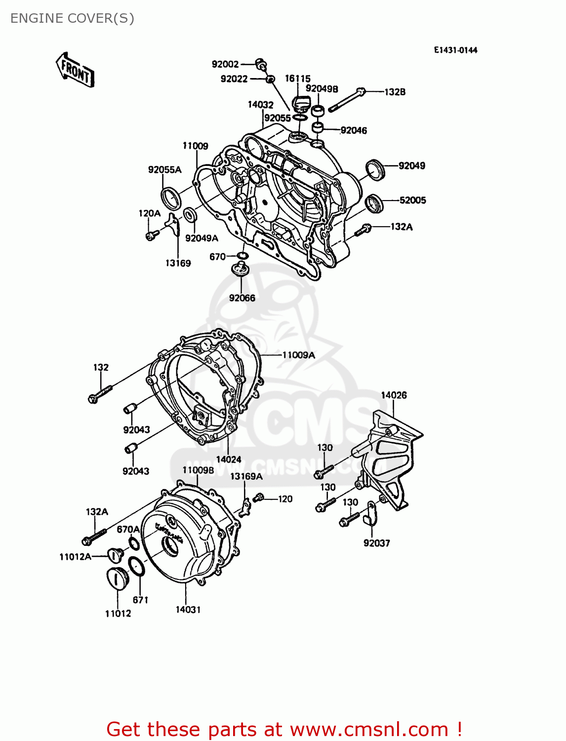 ENGINE COVER(S) KL600A3 KLR600 1988 ITALY