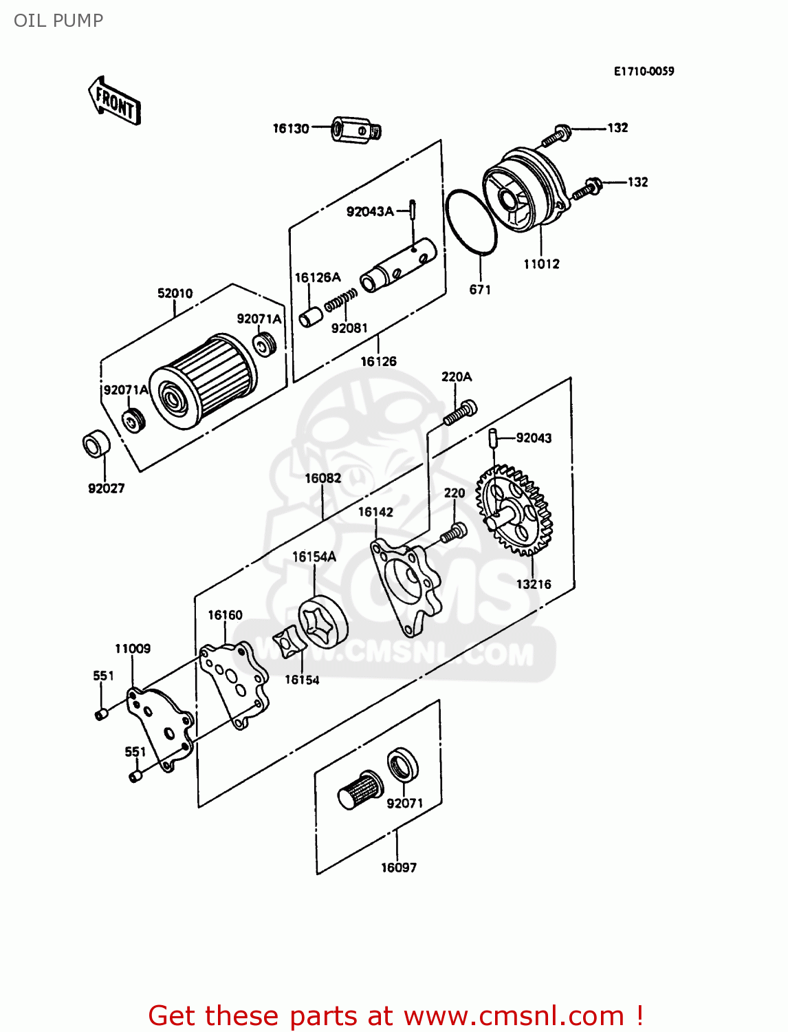 OIL PUMP KL600A3 KLR600 1988 ITALY