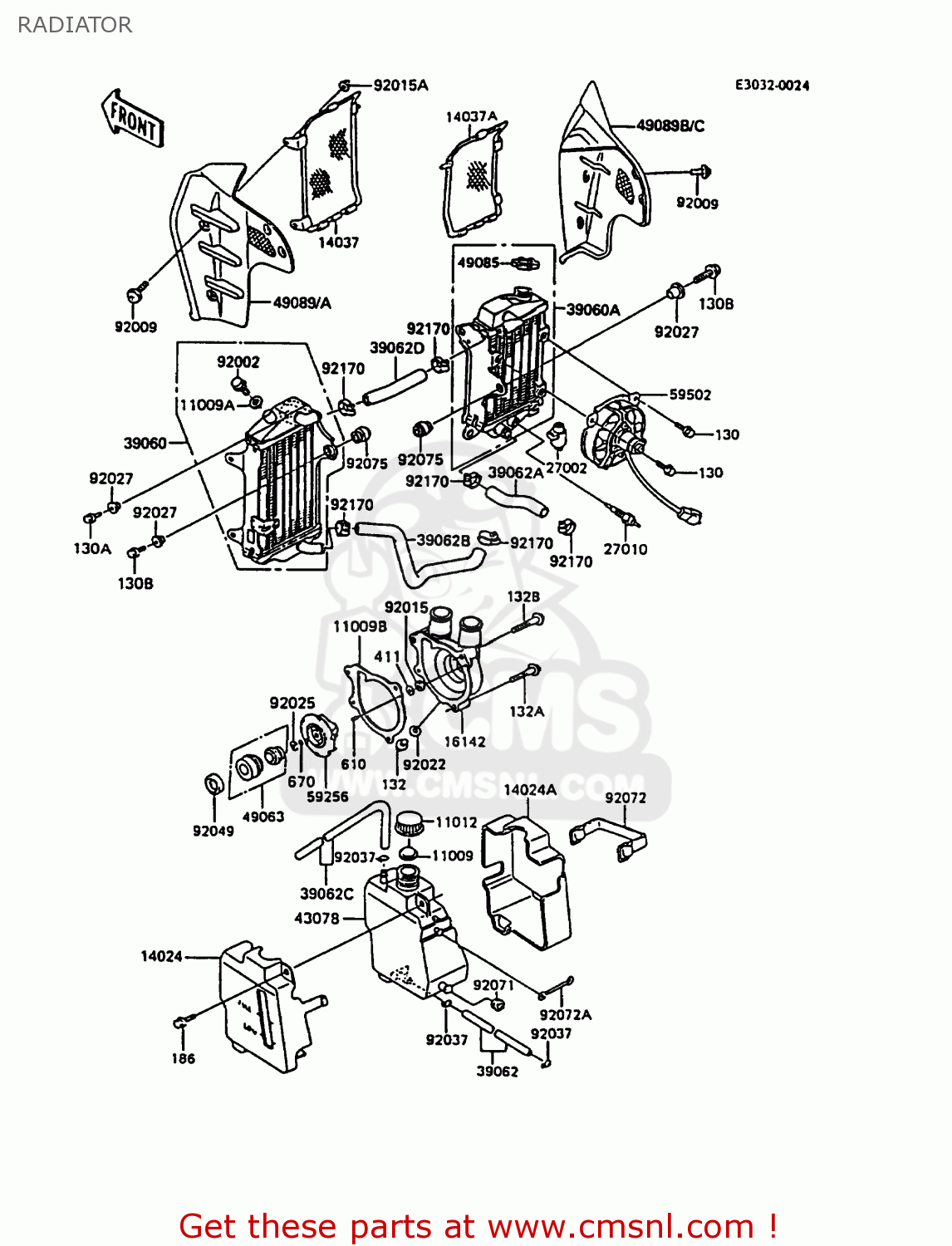 RADIATOR KL600A3 KLR600 1988 ITALY