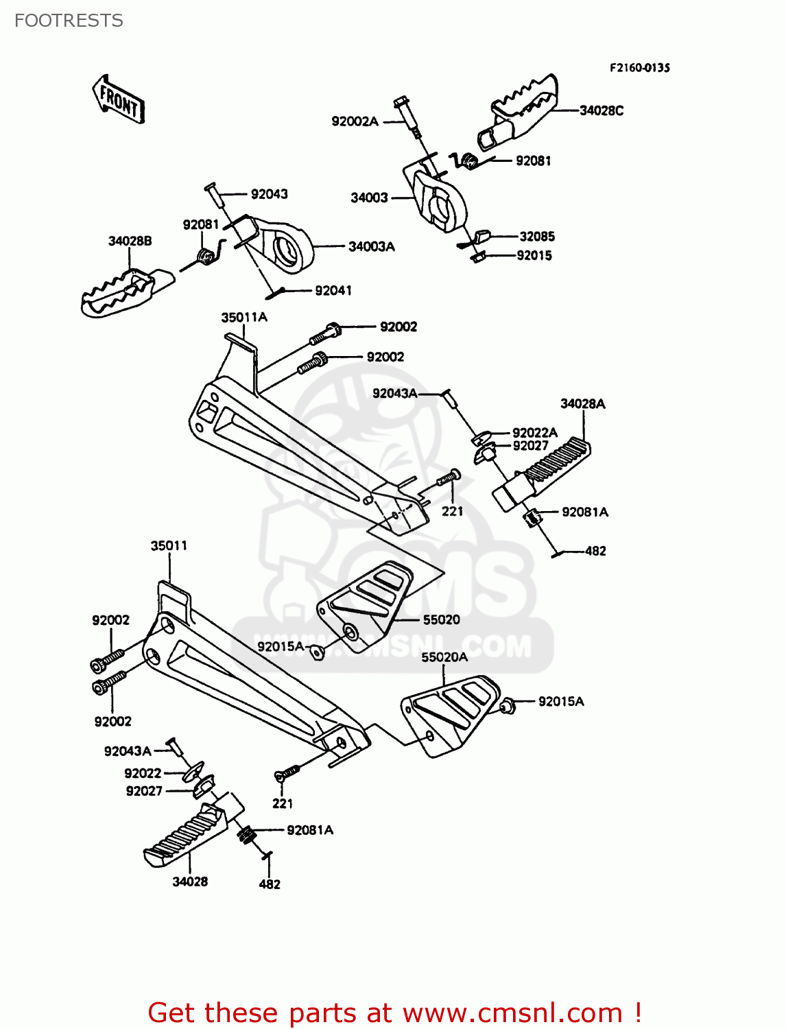 FOOTRESTS KL600A3 KLR600 1988 ITALY