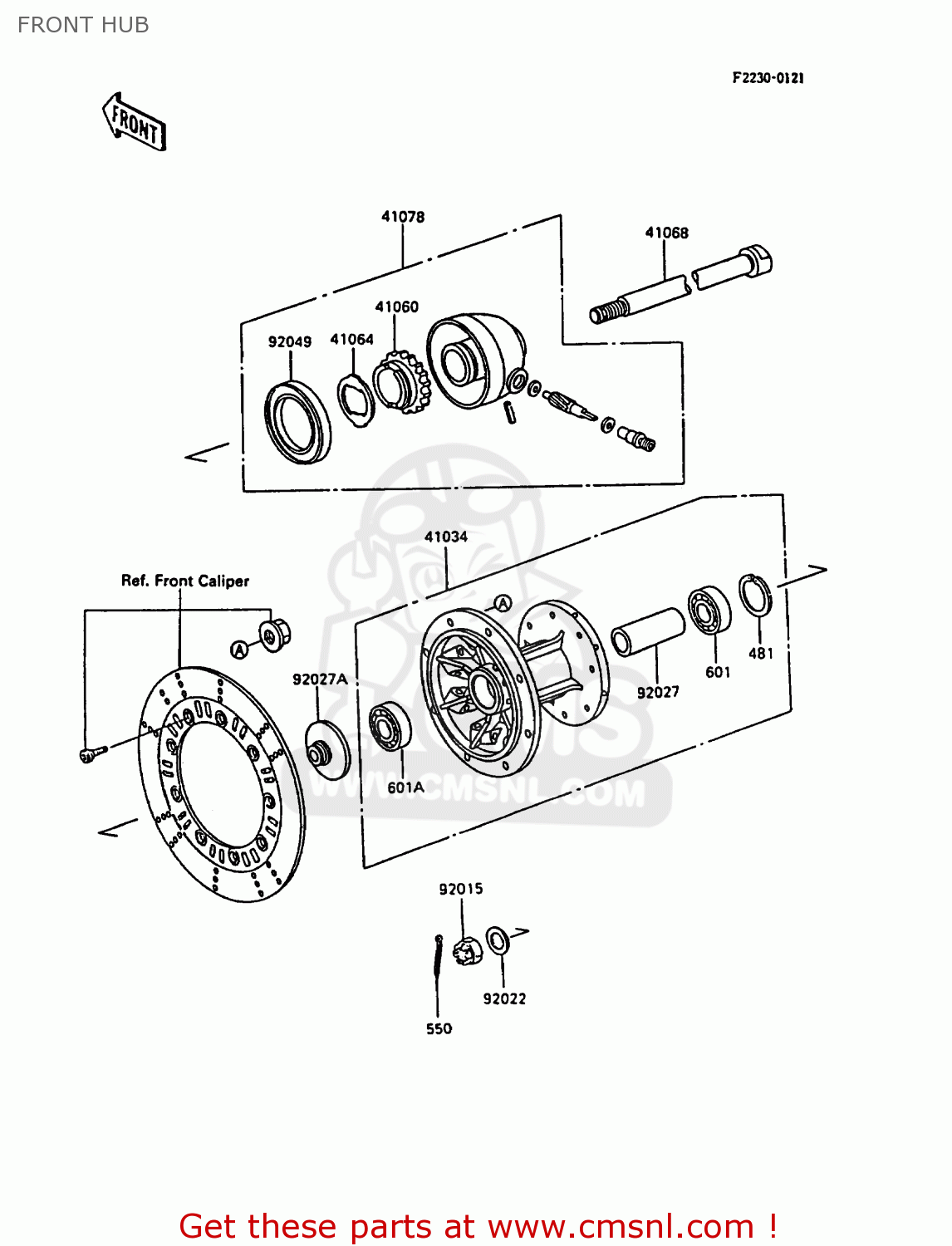 FRONT HUB KL600A3 KLR600 1988 ITALY