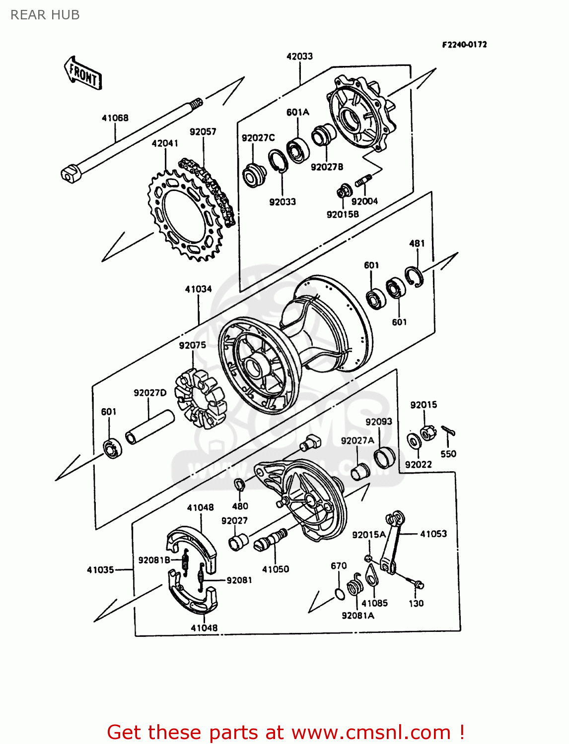 REAR HUB KL600A3 KLR600 1988 ITALY