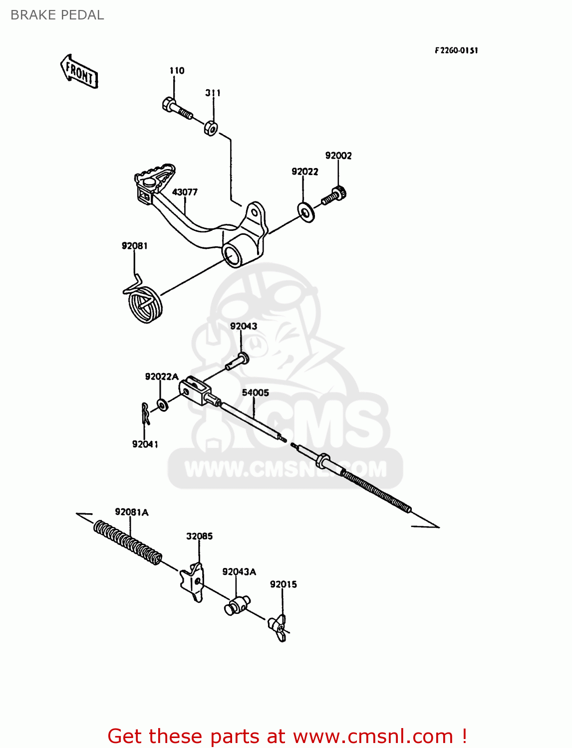 BRAKE PEDAL KL600A3 KLR600 1988 ITALY