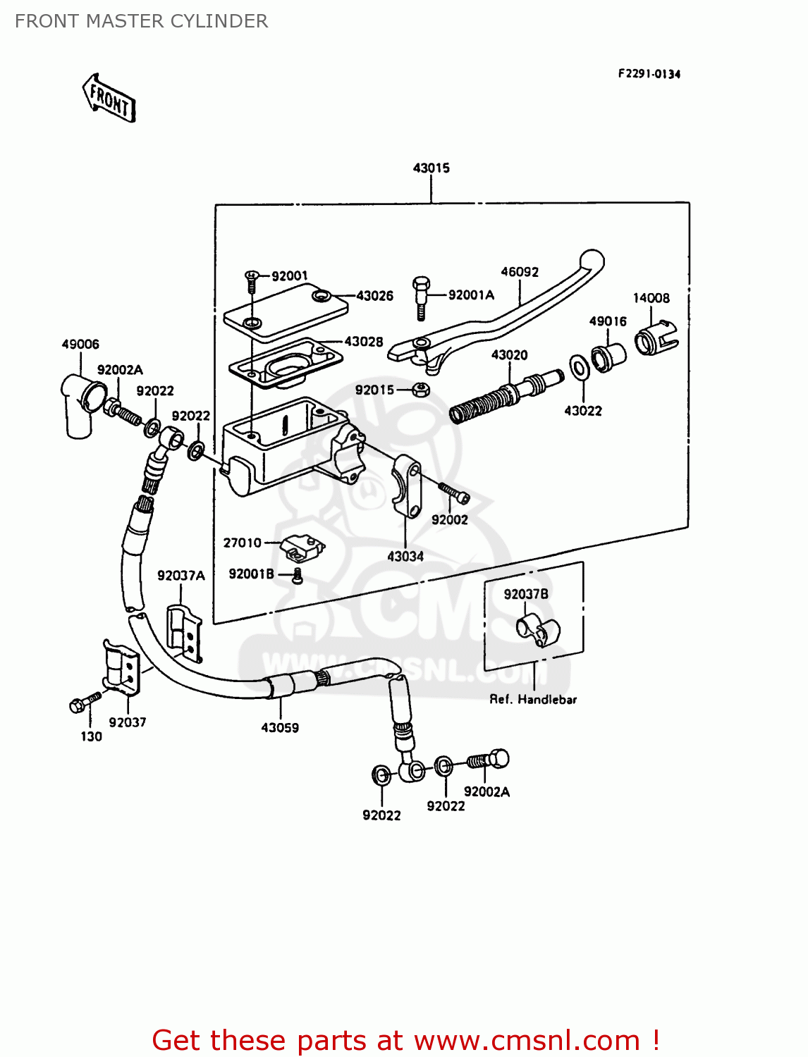 FRONT MASTER CYLINDER KL600A3 KLR600 1988 ITALY