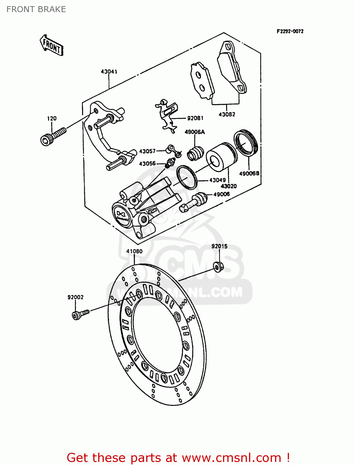 FRONT BRAKE KL600A3 KLR600 1988 ITALY