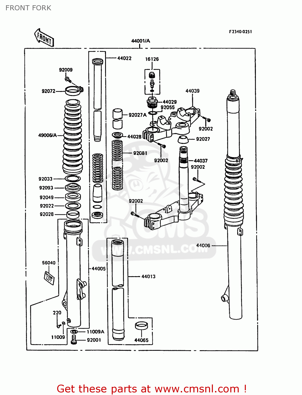 FRONT FORK KL600A3 KLR600 1988 ITALY