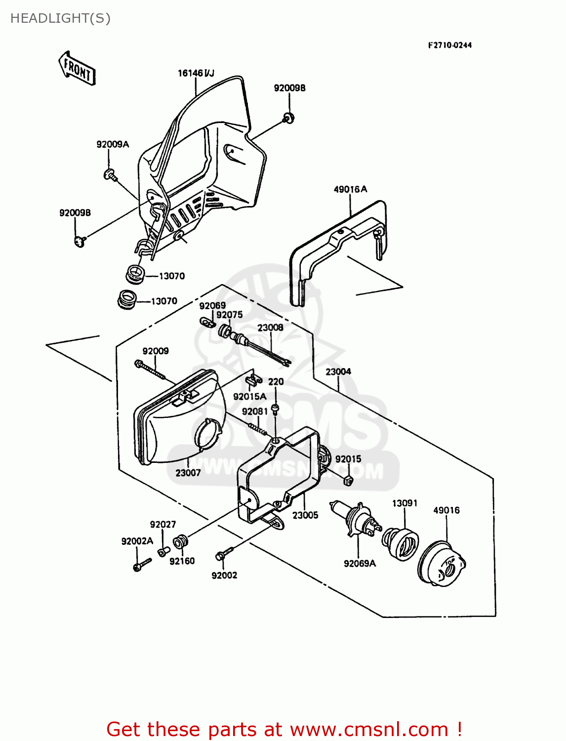 HEADLIGHT(S) KL600A3 KLR600 1988 ITALY