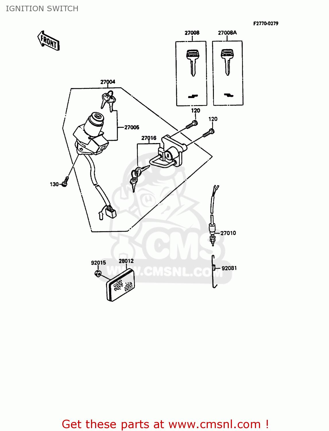 IGNITION SWITCH KL600A3 KLR600 1988 ITALY
