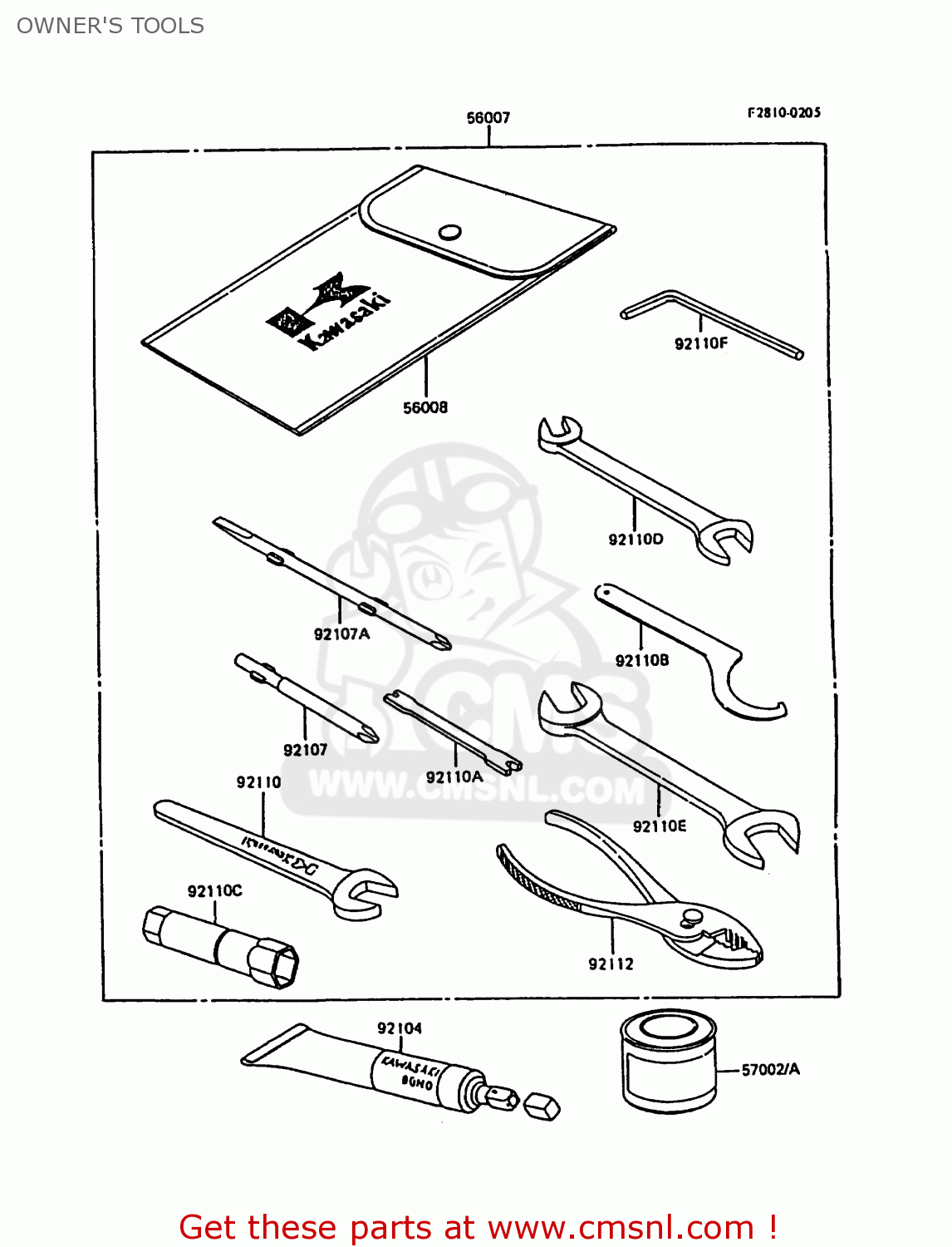 OWNER'S TOOLS KL600A3 KLR600 1988 ITALY