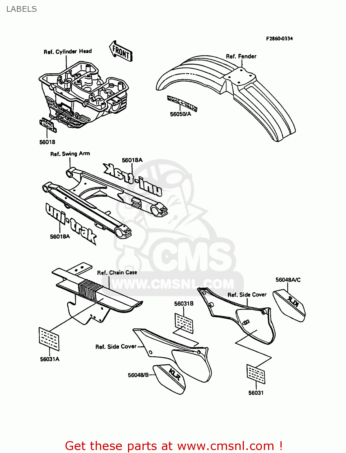 LABELS KL600A3 KLR600 1988 ITALY