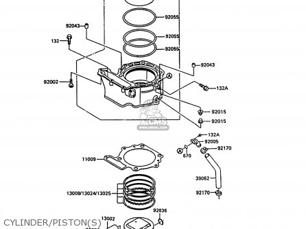 CYLINDER/PISTON(S) - KL600A3 KLR600 1988 ITALY