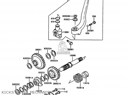 KICKSTARTER MECHANISM - KL600A3 KLR600 1988 ITALY