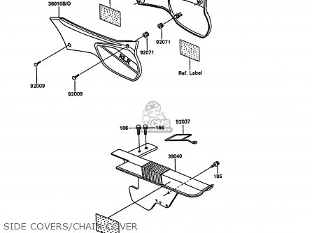 SIDE COVERS/CHAIN COVER - KL600A3 KLR600 1988 ITALY