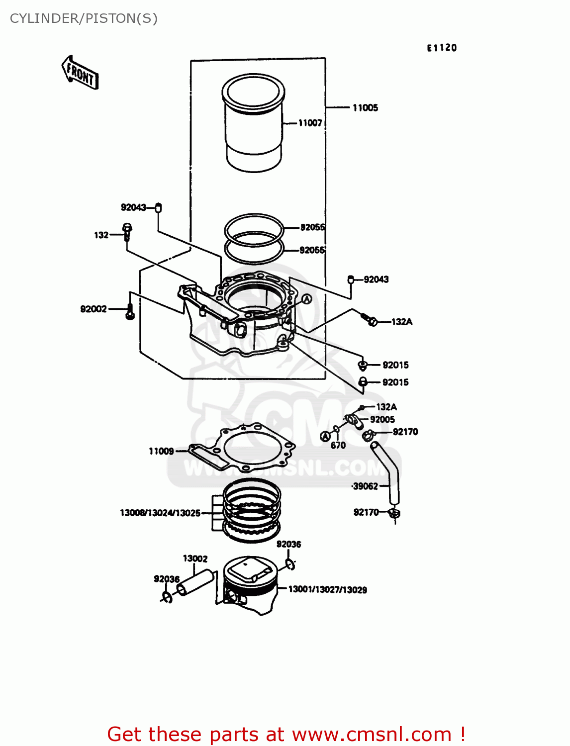 CYLINDER/PISTON(S) KL600A5 KLR600 1990 ITALY