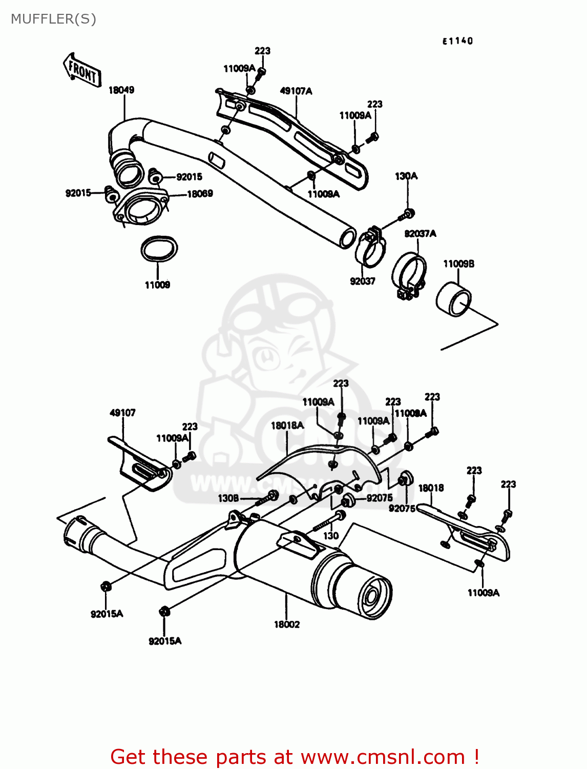 MUFFLER(S) KL600A5 KLR600 1990 ITALY