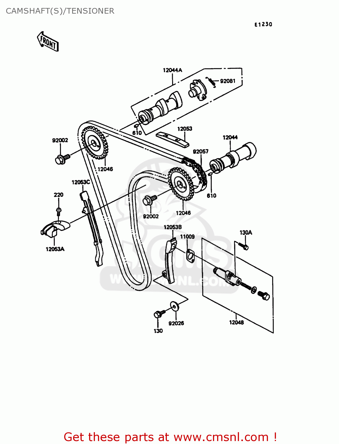 CAMSHAFT(S)/TENSIONER KL600A5 KLR600 1990 ITALY