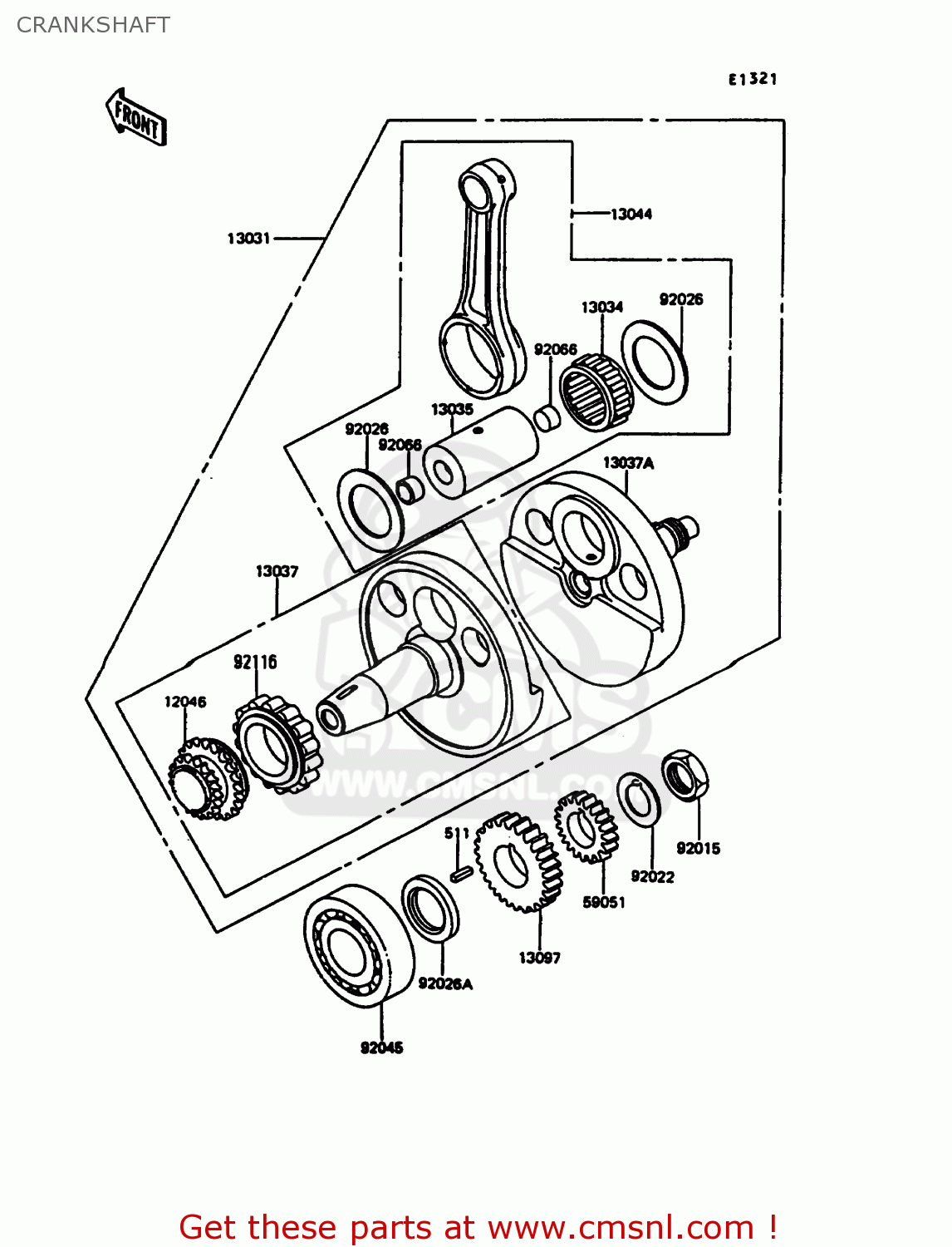 CRANKSHAFT KL600A5 KLR600 1990 ITALY
