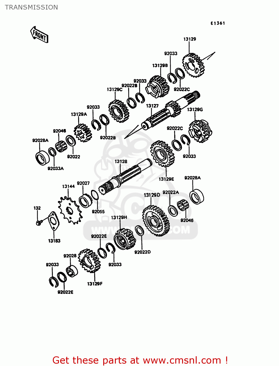 TRANSMISSION KL600A5 KLR600 1990 ITALY