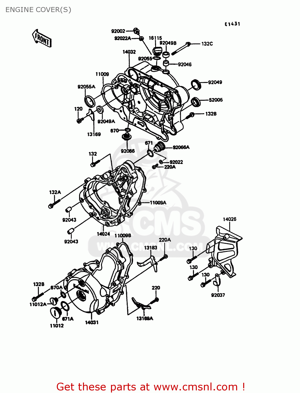 ENGINE COVER(S) KL600A5 KLR600 1990 ITALY