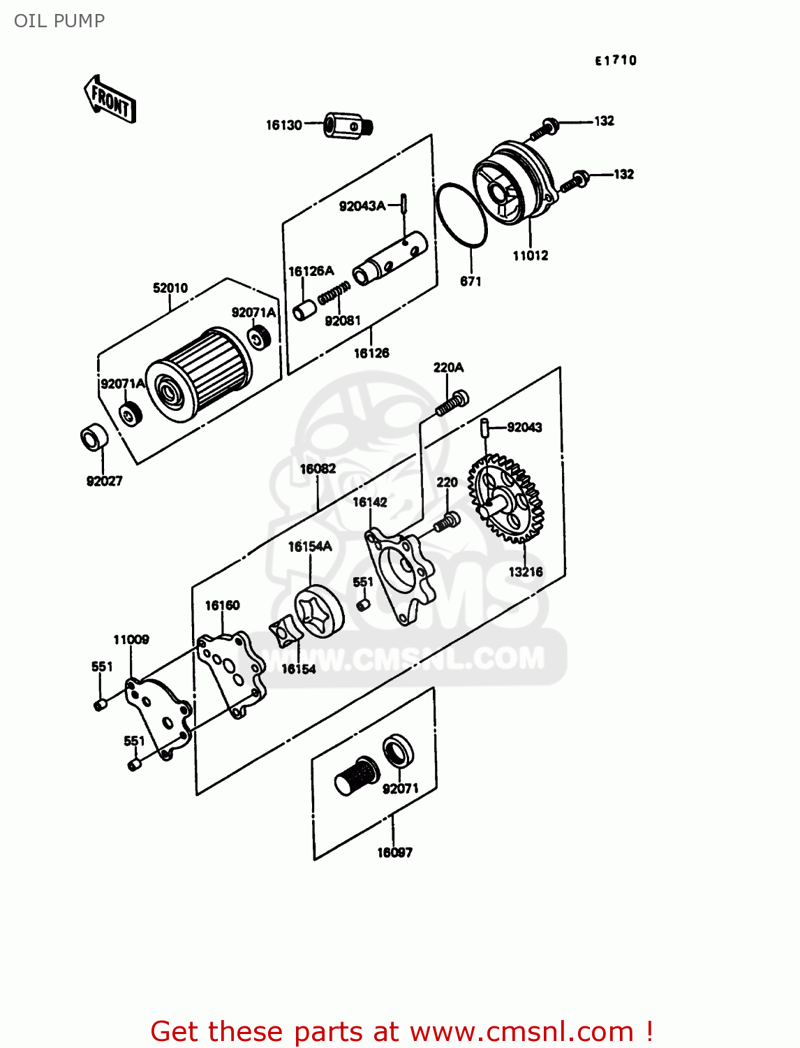 OIL PUMP KL600A5 KLR600 1990 ITALY