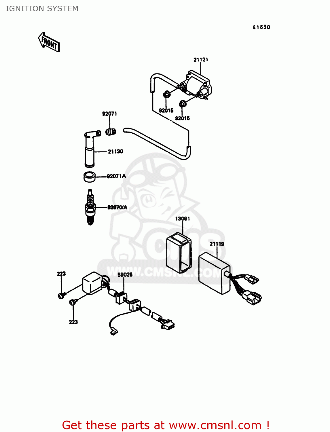 IGNITION SYSTEM KL600A5 KLR600 1990 ITALY