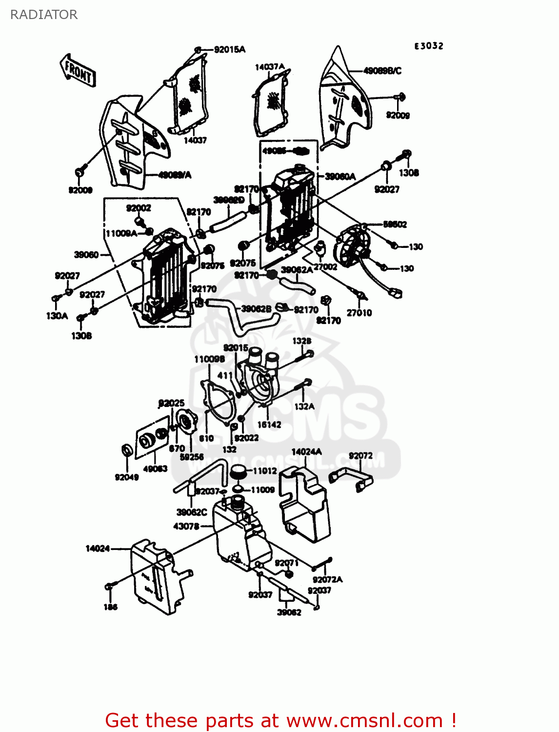 RADIATOR KL600A5 KLR600 1990 ITALY