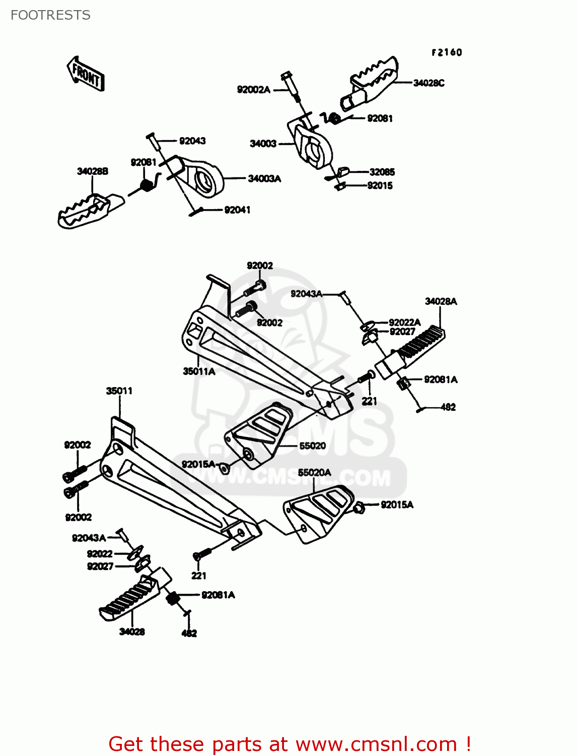 FOOTRESTS KL600A5 KLR600 1990 ITALY