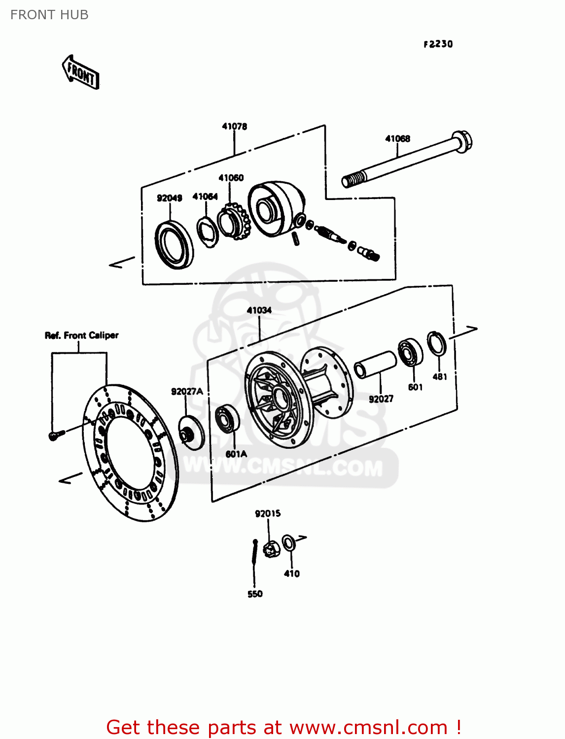 FRONT HUB KL600A5 KLR600 1990 ITALY