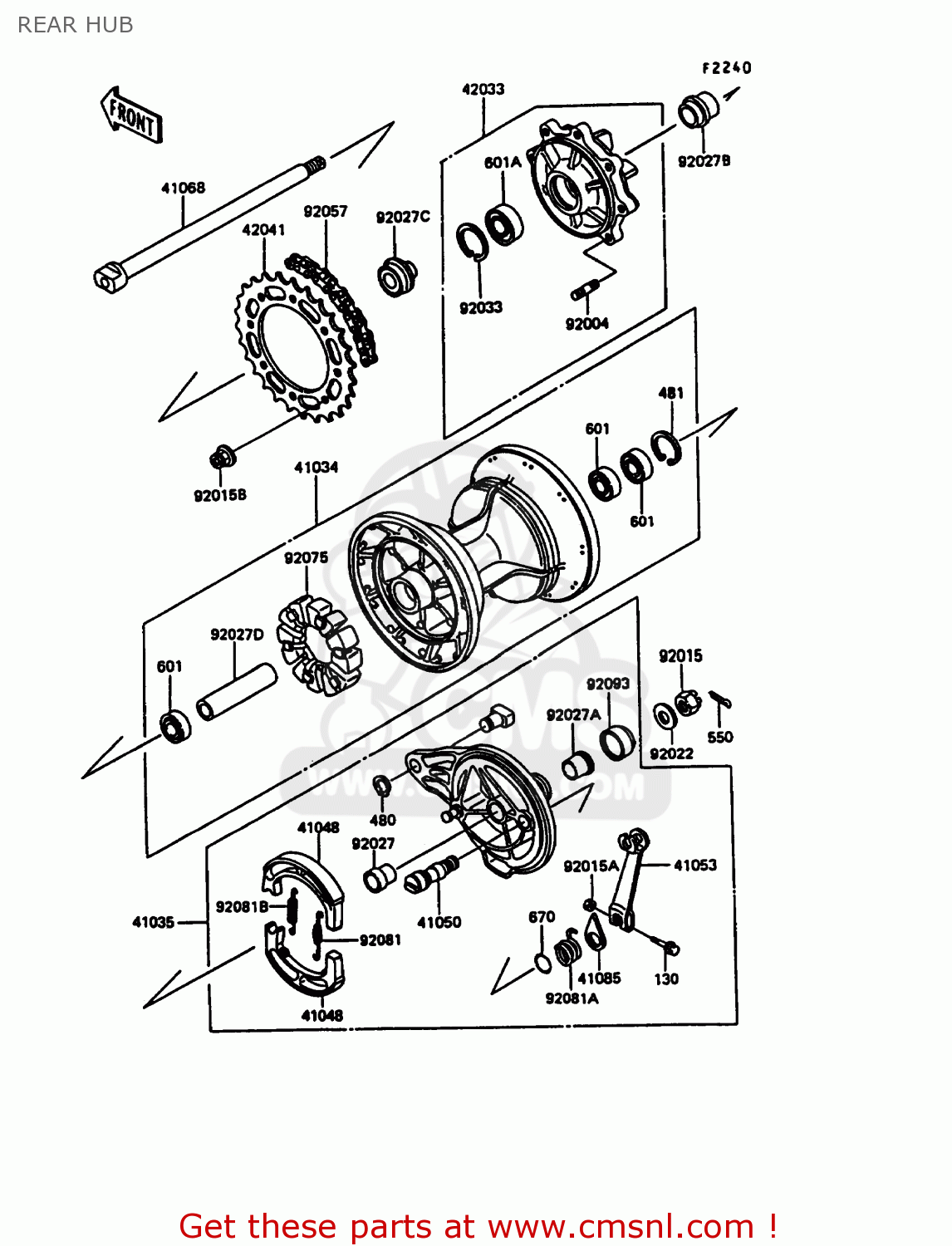 REAR HUB KL600A5 KLR600 1990 ITALY