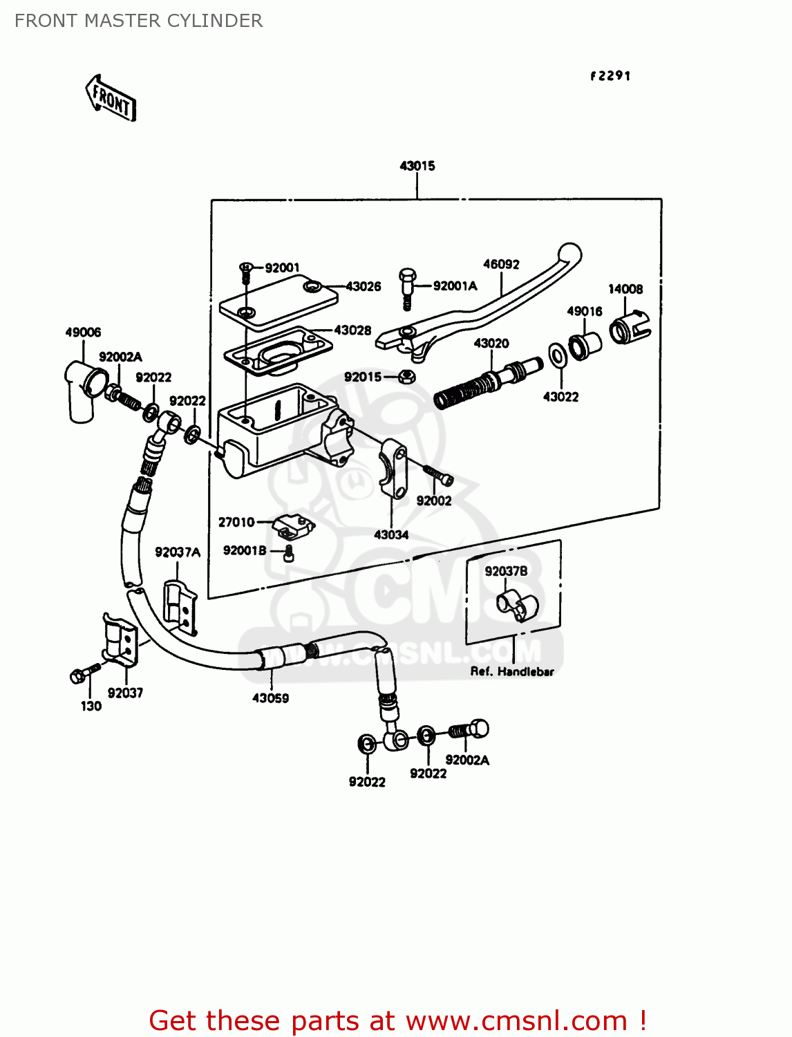 FRONT MASTER CYLINDER KL600A5 KLR600 1990 ITALY