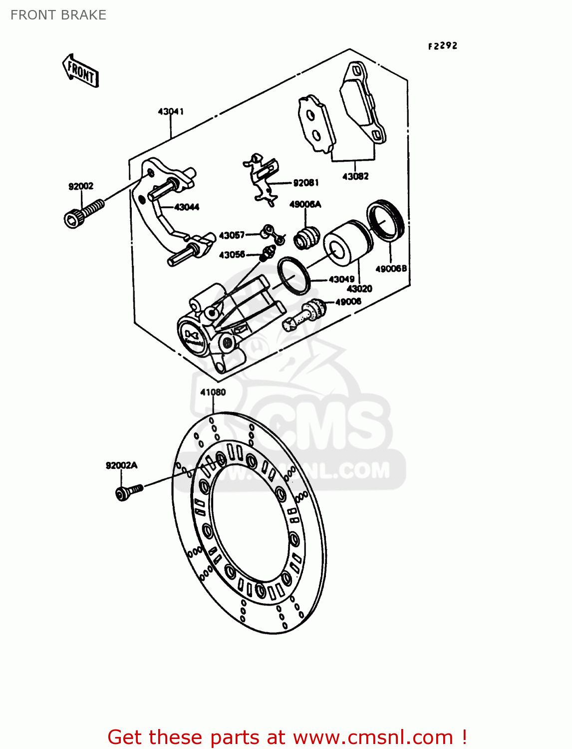 FRONT BRAKE KL600A5 KLR600 1990 ITALY