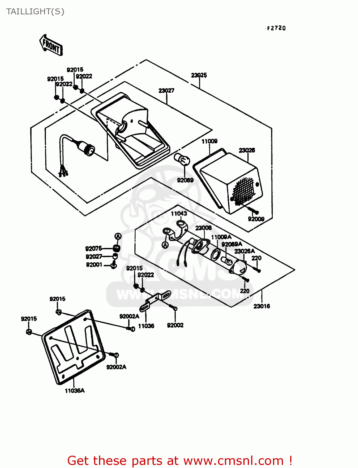 TAILLIGHT(S) KL600A5 KLR600 1990 ITALY
