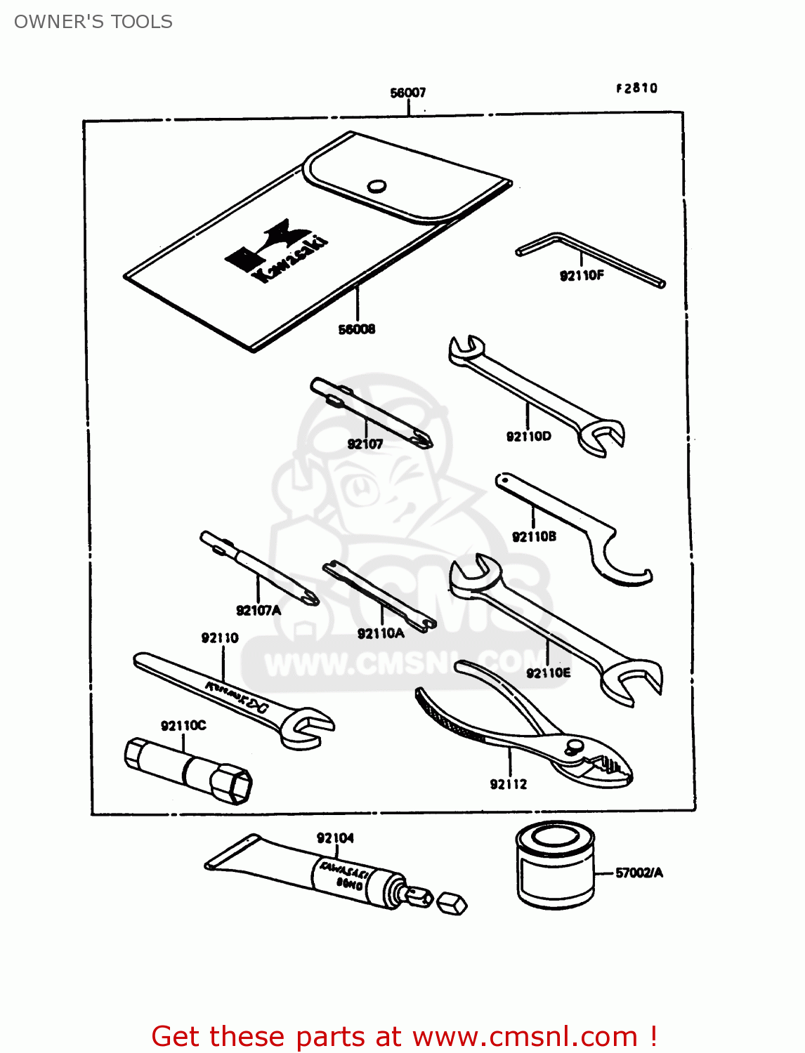 OWNER'S TOOLS KL600A5 KLR600 1990 ITALY