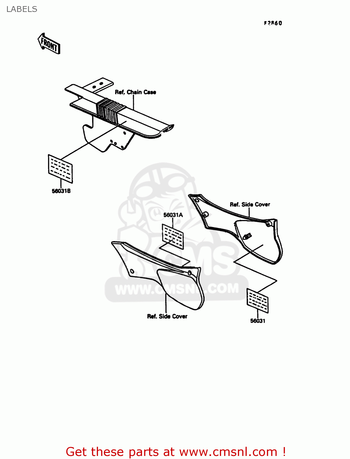 LABELS KL600A5 KLR600 1990 ITALY