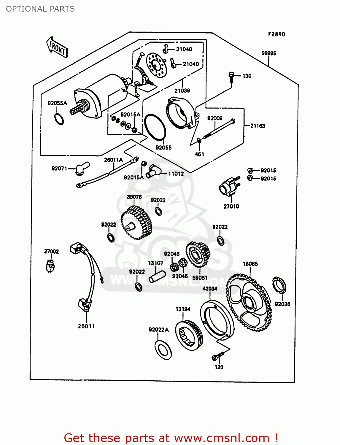 OPTIONAL PARTS KL600A5 KLR600 1990 ITALY
