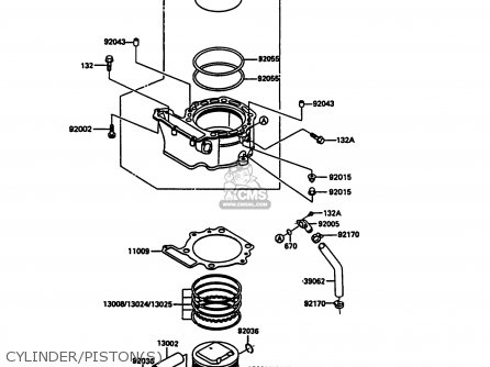 CYLINDER/PISTON(S) - KL600A5 KLR600 1990 ITALY