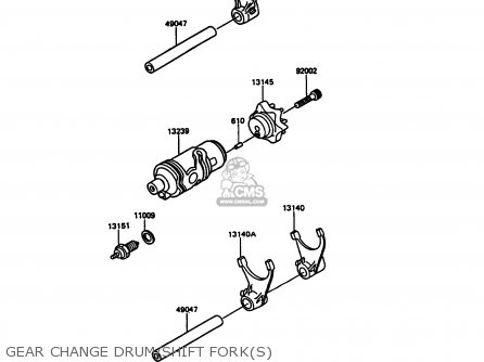 GEAR CHANGE DRUM/SHIFT FORK(S) - KL600A5 KLR600 1990 ITALY