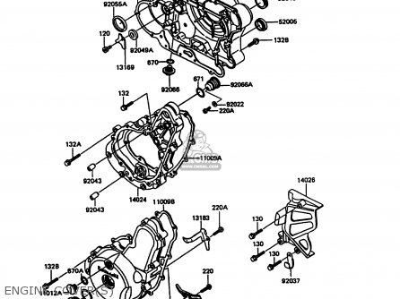 ENGINE COVER(S) - KL600A5 KLR600 1990 ITALY