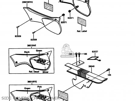 SIDE COVERS/CHAIN COVER - KL600A5 KLR600 1990 ITALY